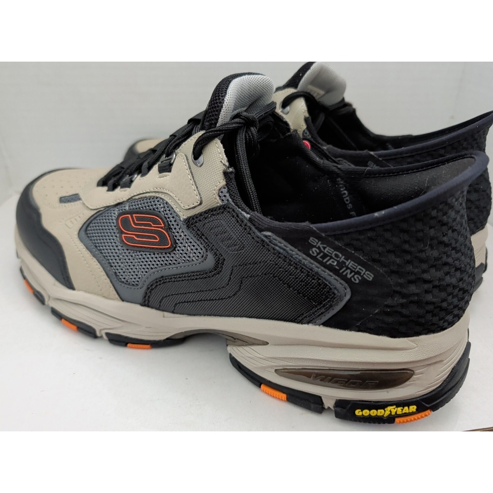 Skechers Men's Vigor 3.0 Hands Free Slip In Shoes Taupe Blk Goodyear Sz 14 EW - Picture 5 of 10